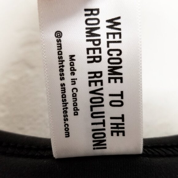 Smash + Tess Black Scoop Neck Stretch Jumpsuit M Unitard Romper Sleeveless Knit - Picture 7 of 12